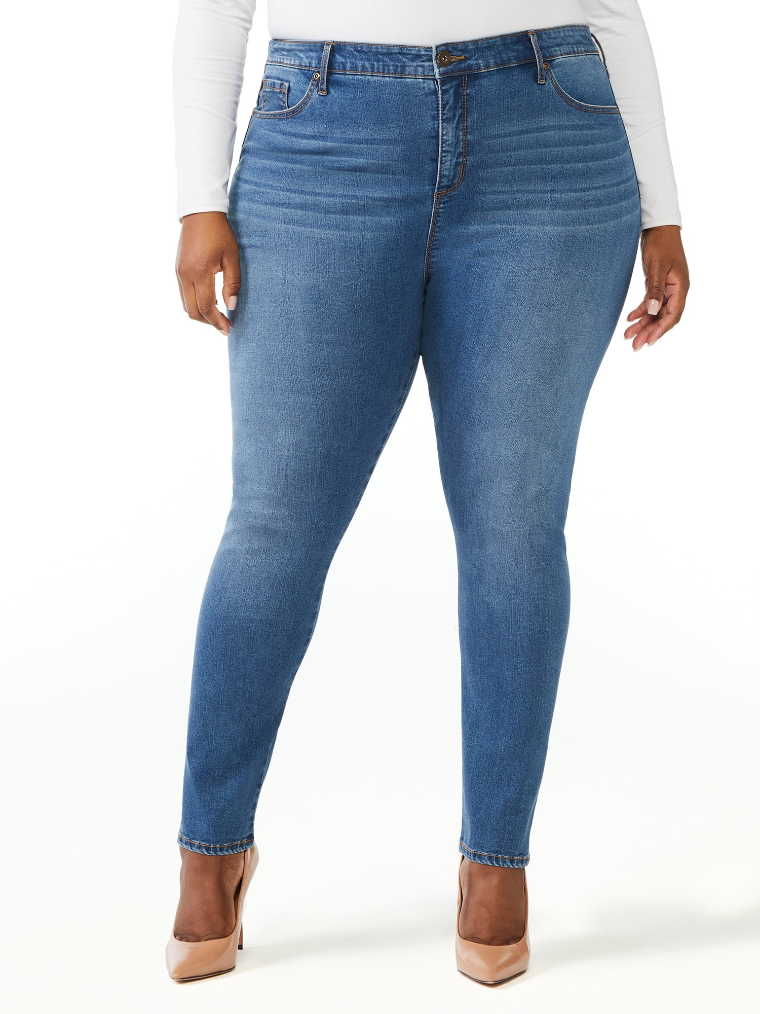 Sofia Jeans by Sofia Vergara Women's Plus Size Rosa Super High Rise Seamless Jeans | Walmart (US)