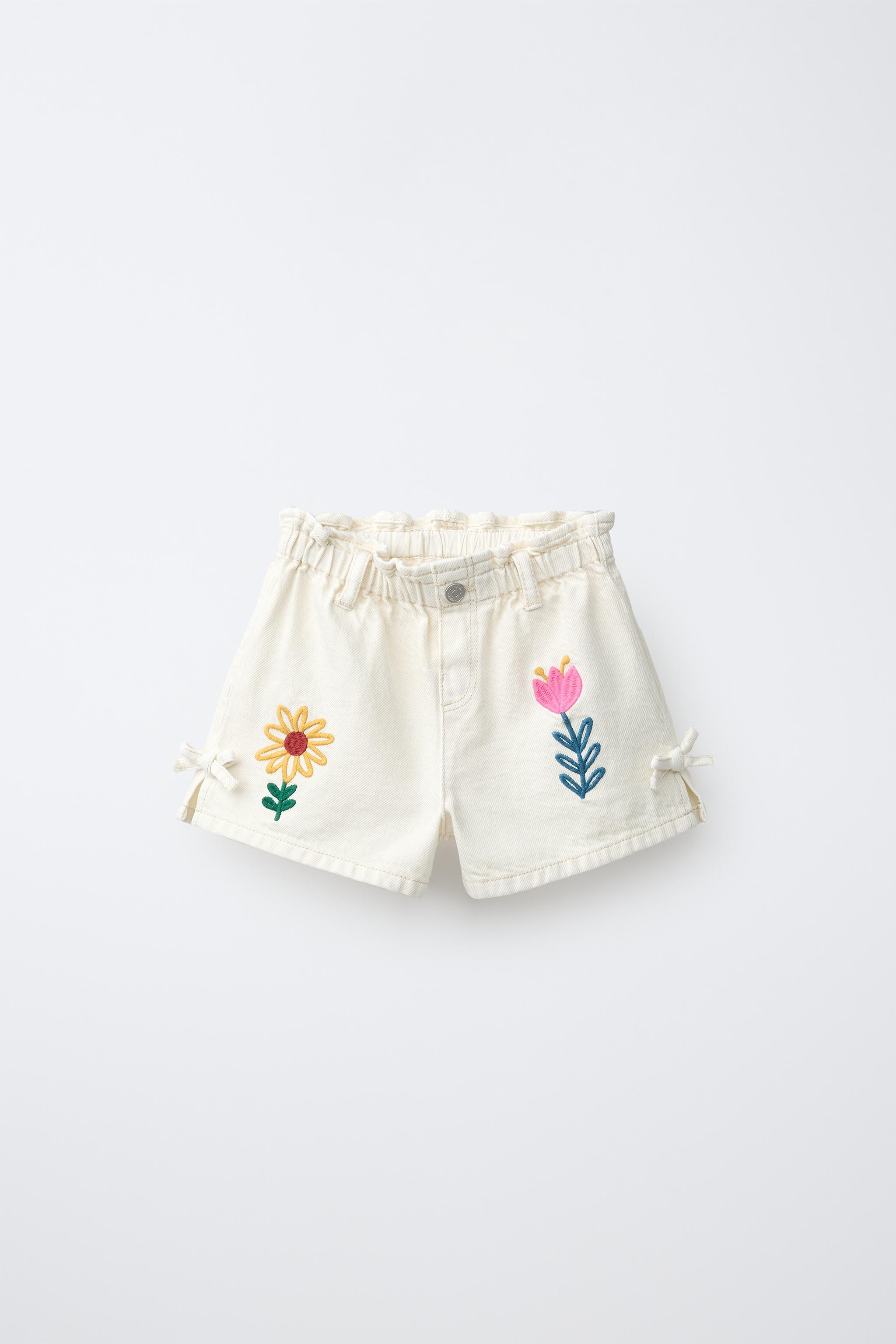 EMBROIDERED PAPERBAG SHORTS | Zara US