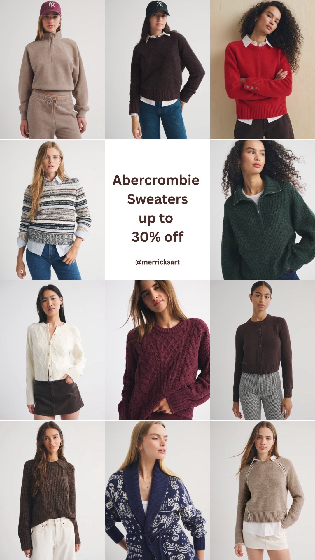 Abercrombie sweaters up to 30% off today!!