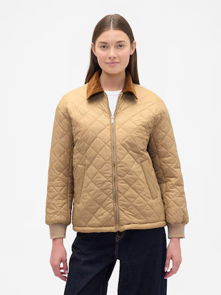 Relaxed Quilted Nylon Jacket | Gap Factory