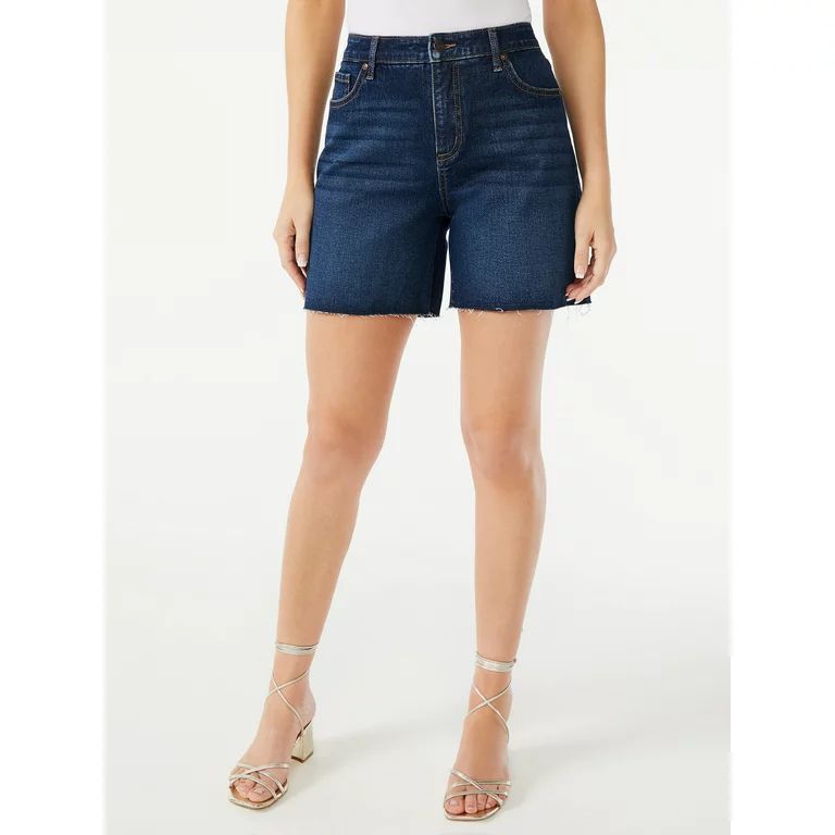 Sofia Jeans Women's Leona Curvy Midi High Rise Shorts | Walmart (US)