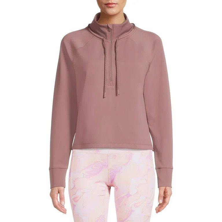 Avia Women’s Quarter-Zip Scuba Pullover With Adjustable Drawcord | Walmart (US)