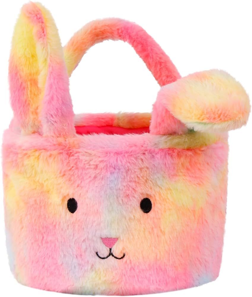 Easter Baskets for Kids,Plush Egg Hunting Easter Buckets with Handle Folded Ears, Gifts Boys Girl... | Amazon (US)