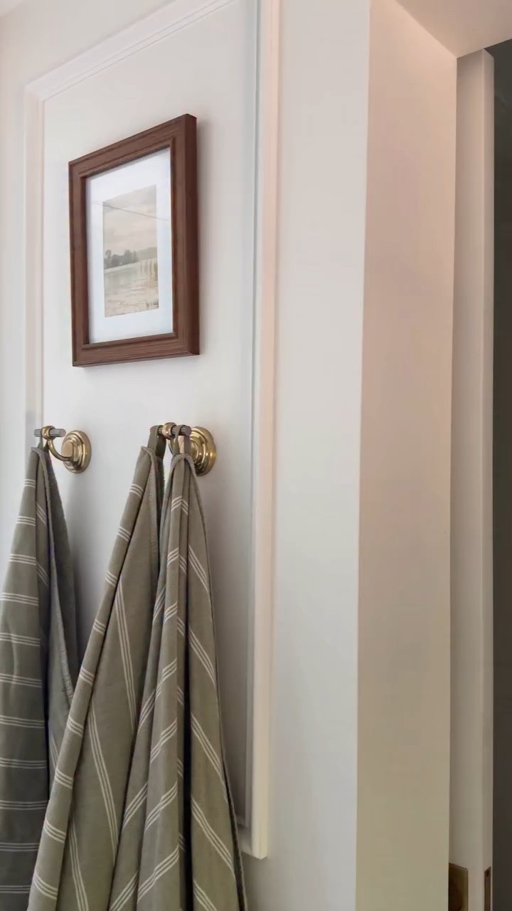 I’ve had these for hooks for years and I’d still buy them (and the entire collection) today.

@bayberryandco sourced these brass hooks, towel bar, and more during our renovation, and they are quite literally perfection down to every detail. The finish, the shape, the scale—they feel timeless but modern in function. The double hook is one of those small design decisions that makes a big difference. More function, less clutter, and plenty of room for towels, robes, and steaming clothes!

10/10. No notes. Comment SHOP for their entire line of hardware.

#bathroomdecor #bathroomremodel #classichomedecor #traditionalhome #moderntraditional