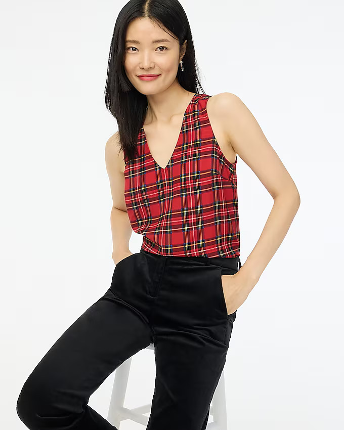 Tartan sleeveless blouse | J.Crew Factory