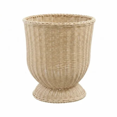 Handwoven Rattan Basket Planter Decorative Storage Container with Raised Base for Indoor Outdoor Use Home Office | Walmart (US)