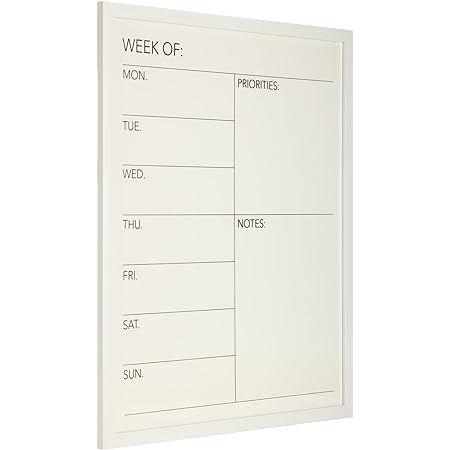 Gallery Solutions Weekly Priority Dry Erase Whiteboard Calendar Memo Board, 24 x 30, White | Amazon (US)