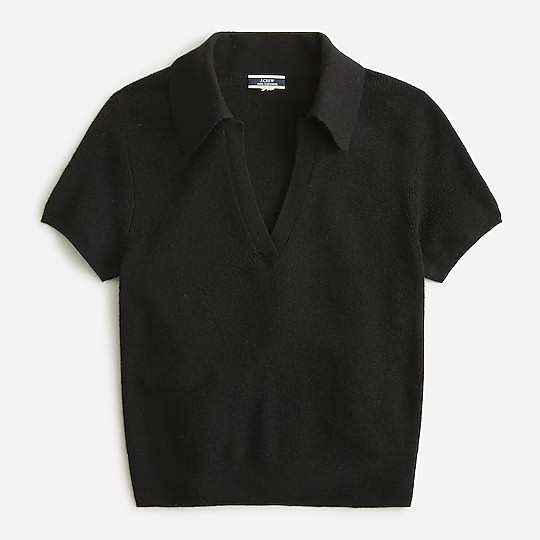 Featherweight cashmere collared short-sleeve sweater | J. Crew US