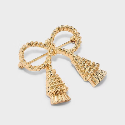Braided Bow Brooch Pin - A New Day™ Gold | Target