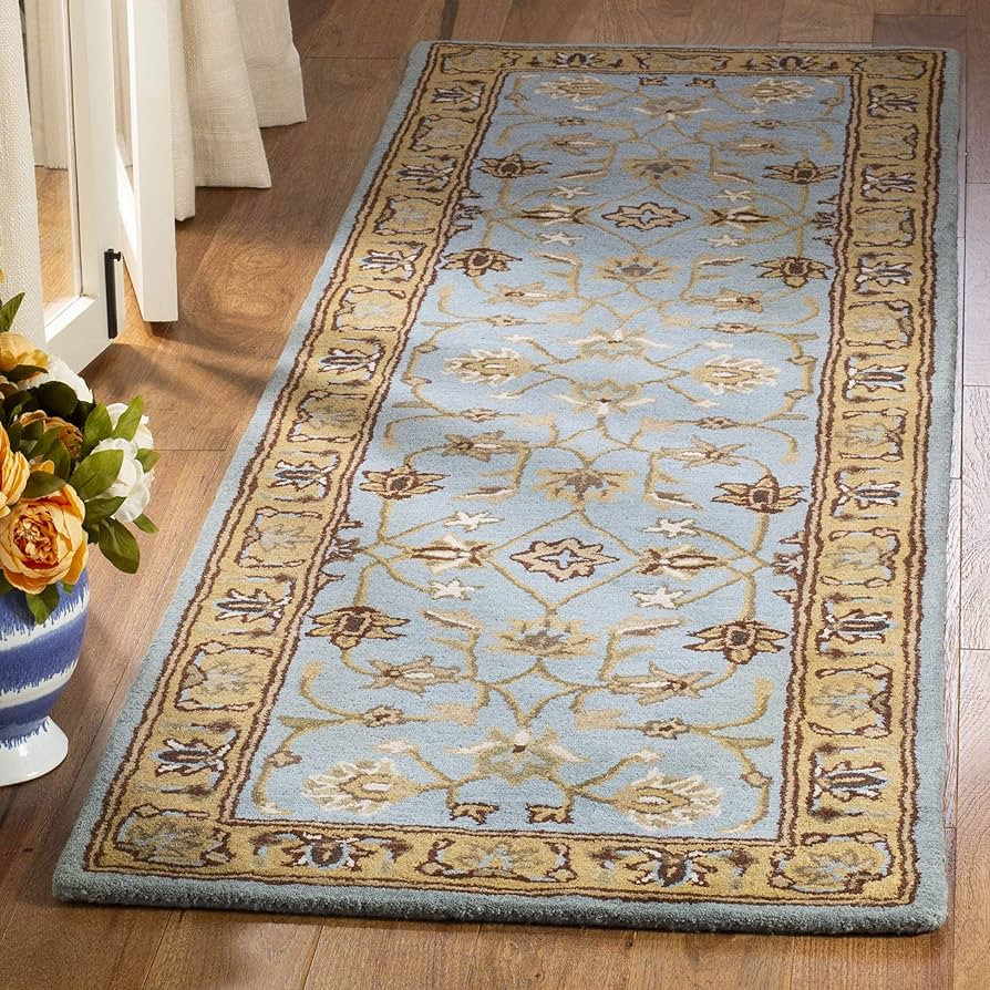 SAFAVIEH Heritage Collection Runner Rug - 2'3" x 8', Blue & Gold, Handmade Traditional Oriental W... | Amazon (US)
