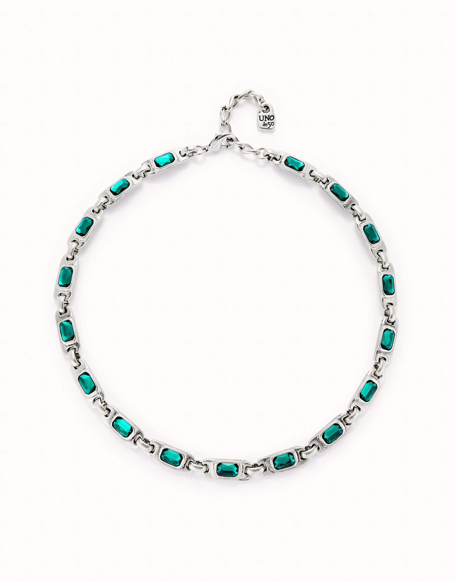 Short necklace with green crystals | UNOde50