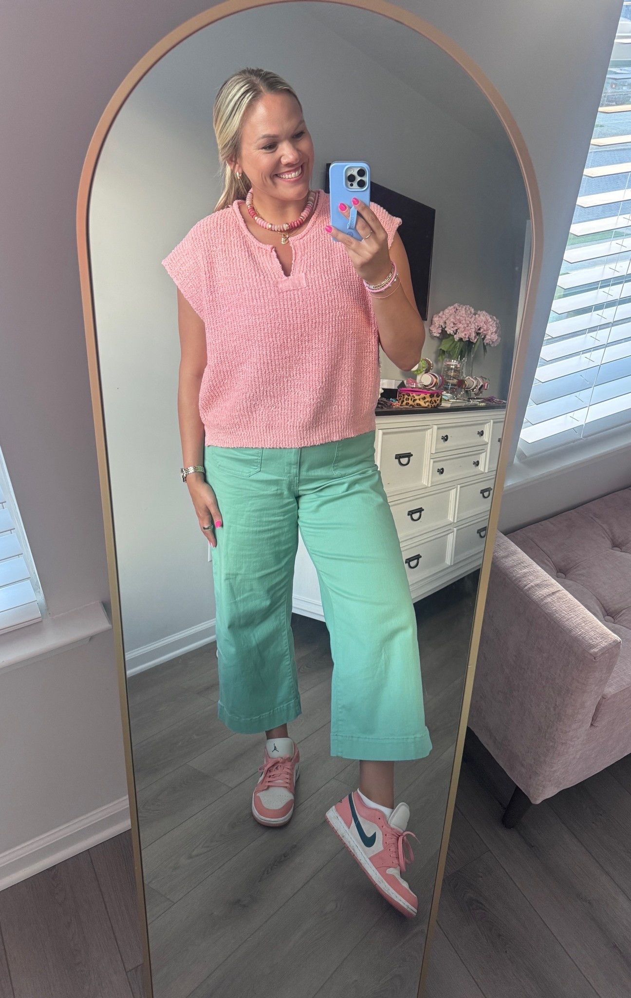 Serving “pink lemonade but make it comfy” energy 💕🍋

These mint pants from Belk are under $20 and honestly deserve a moment 👏 The textured top is boutique and hard to link, so I added the closest match I could find + some Amazon lookalikes that give the same vibe ✨🛍️

| pink outfit inspo | mint pants | belk finds | affordable fashion | amazon fashion | boutique style | colorful outfit | teacher outfit inspo | casual chic | summer outfit | wide leg pants | pink and green outfit | comfy cute outfit | jordan 1 low | everyday style | LTK under $20 | boutique top dupe | spring style | outfit ideas | bright color outfit |

#LTKMidsize #LTKTall #LTKootd