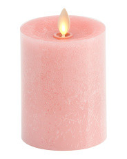 4.5in Recessed Seaglass Finish Moving Flame Pillar Candle Decor | TJ Maxx