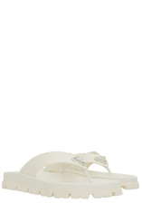 Prada Logo Plaque Round-Toe Flip Flops | Cettire Global