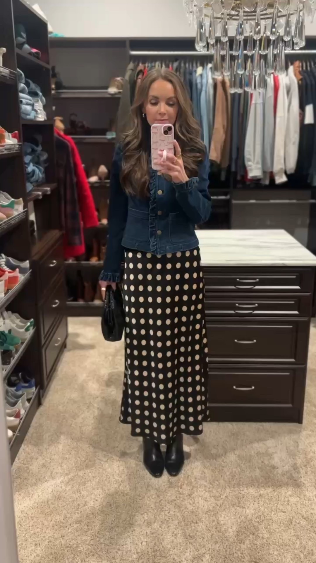 Winter to spring transition with dotted skirt + denim jacket 

#LTKSeasonal #LTKWatchNow #LTKStyleTip