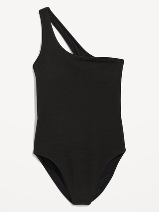 Pucker One-Shoulder One-Piece Swimsuit for Women | Old Navy (US)