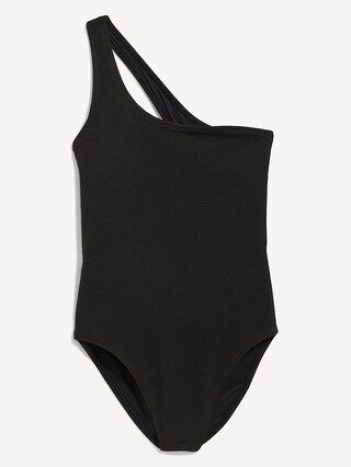 Quilted One-Shoulder One-Piece Swimsuit for Women | Old Navy (US)