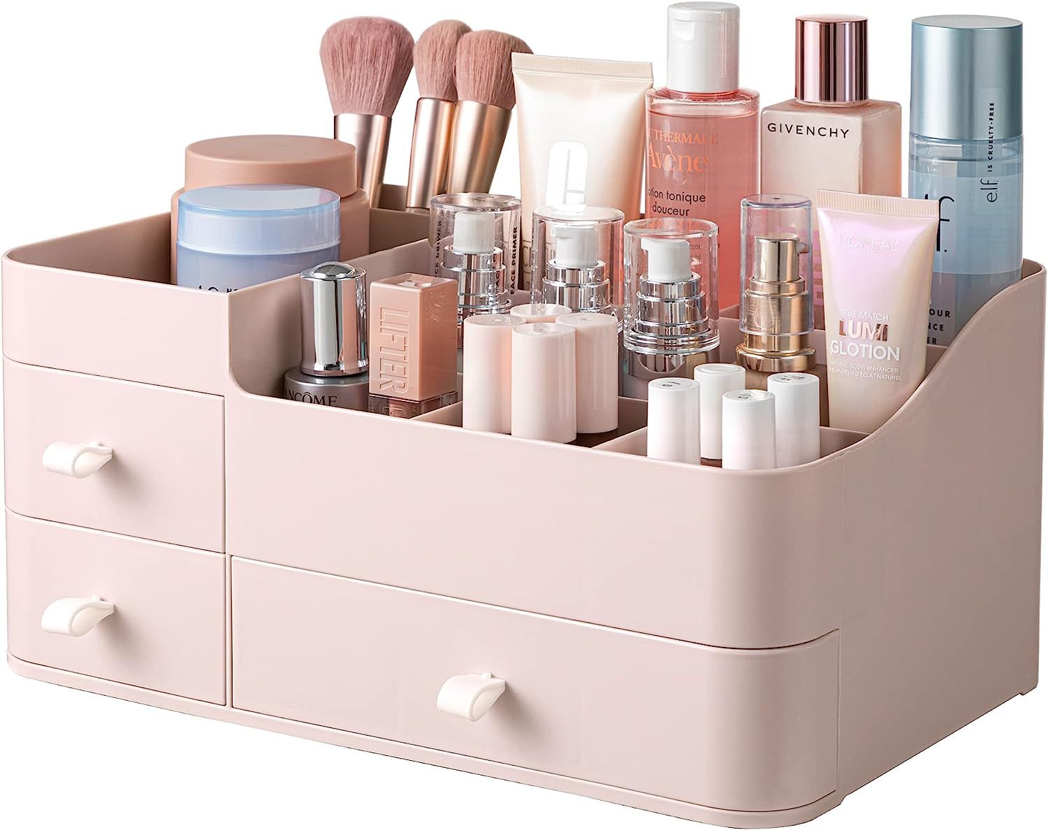 HBlife Plastic Makeup Organizer for Vanity, Large Skincare Organizers 8 Compartments Bathroom Org... | Amazon (US)