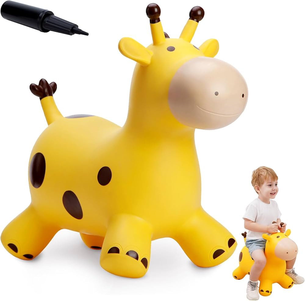 EVERICH TOY Giraffe Bouncy Horse Hopper for Toddlers, Bouncy Animals Jumping Horse, Inflatable Ri... | Amazon (US)