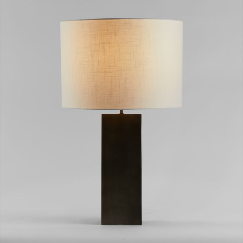 Folie Black Square USB Table Lamp with Drum Shade + Reviews | Crate & Barrel | Crate & Barrel