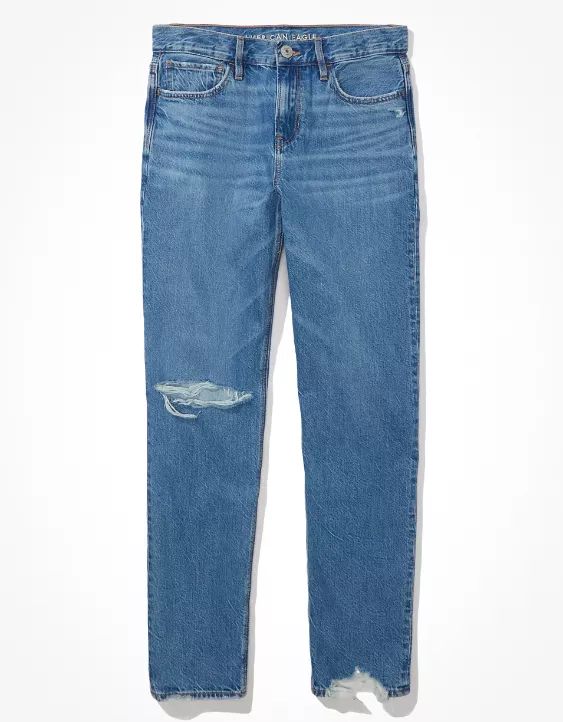 AE x The Jeans Redesign Ripped '90s Straight Jean | American Eagle Outfitters (US & CA)