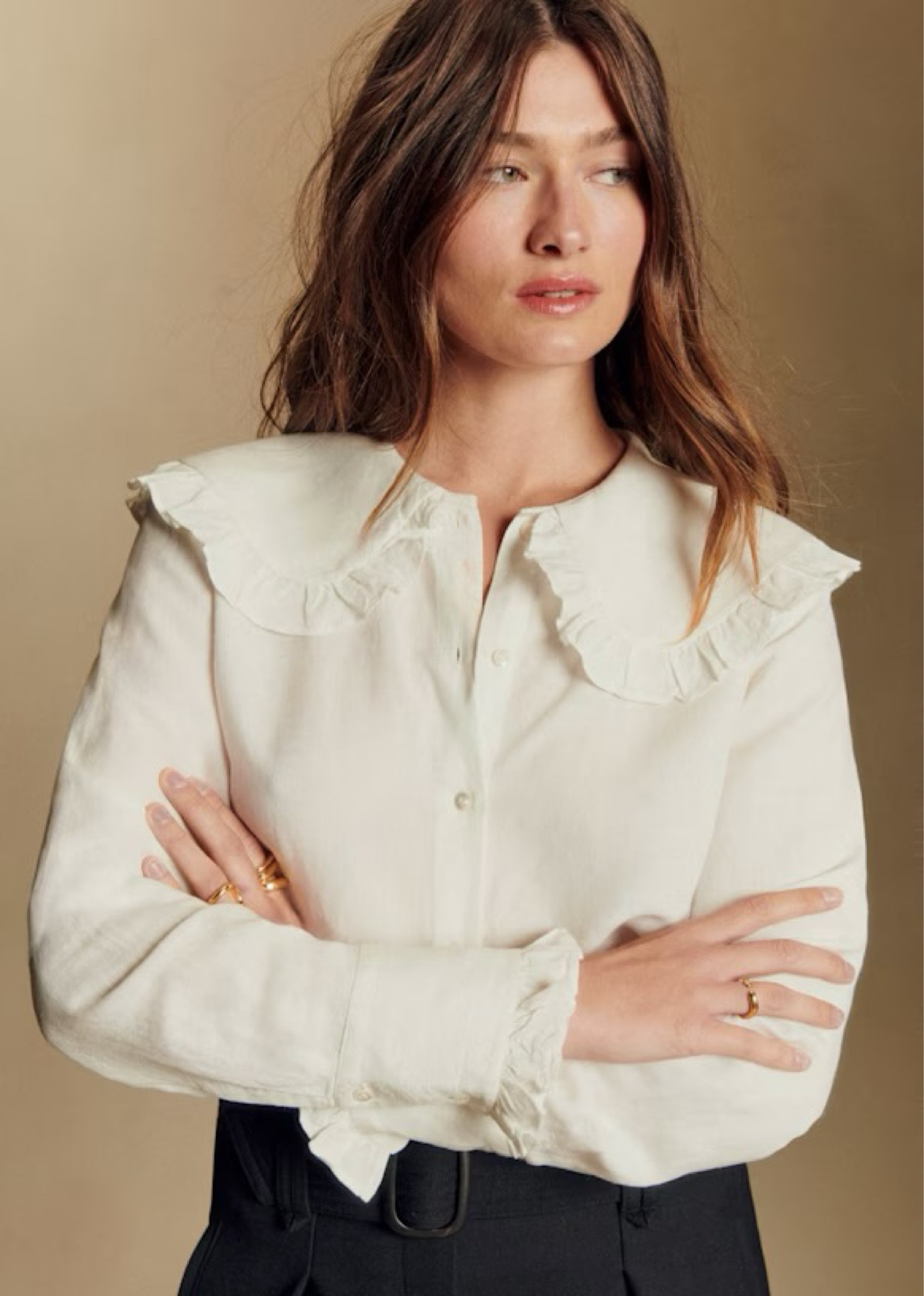 The perfect layering blouse! This oversized collar top from Sezane would be darling under a sweater or shift dress this fall. 

#LTKSeasonal #LTKStyleTip