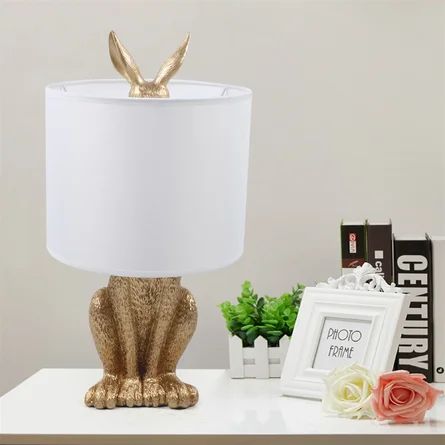 Rosalind Wheeler Golden Rabbit Table Led Lamp Edroom Bedside Lighting Fixtures 110V With E27 Bulb... | Wayfair North America