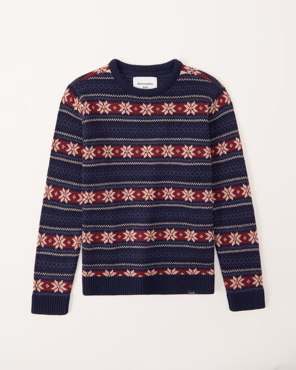 boys pattern crewneck sweater | boys | Abercrombie.com | Abercrombie & Fitch (US)