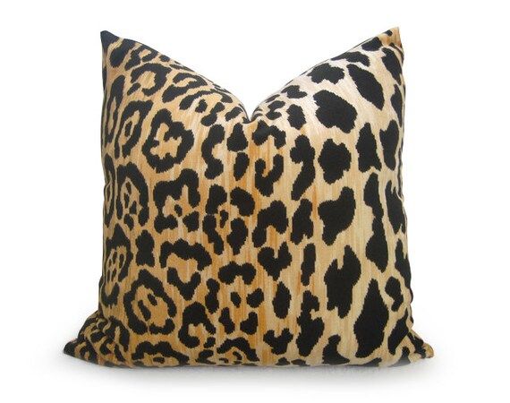 Leopard Velvet Pillow Cover - Gold - Leopard Pillow - Velvet Pillow - Gold Pillow - Decorative Pi... | Etsy (US)