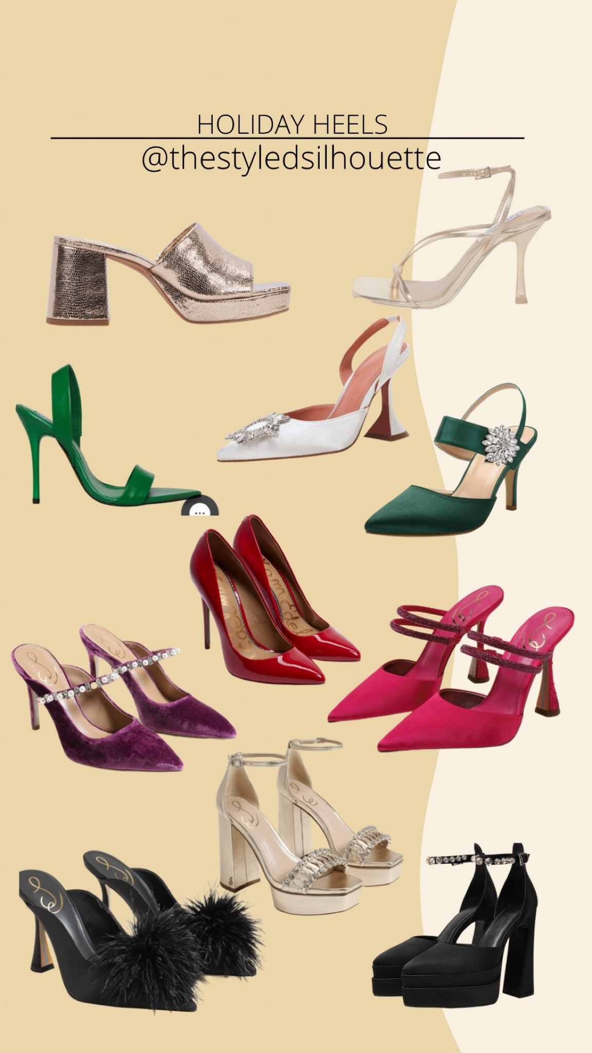 Holiday heels// NYE HEELS// green heels// sparkly heels// feather heels// pink heels// green heels // gold heels// purple heels// purple heels// 

#LTKshoecrush #LTKSeasonal #LTKHoliday