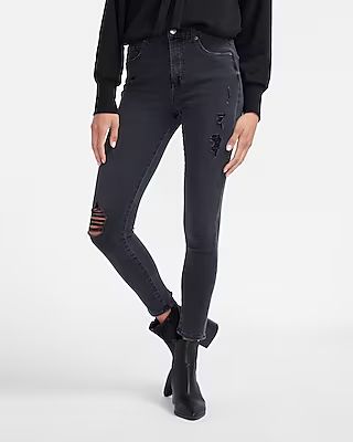 High Waisted 4-Way Hyper Stretch Black Ripped Skinny Jeans$66.00 marked down from $88.00$88.00 $6... | Express