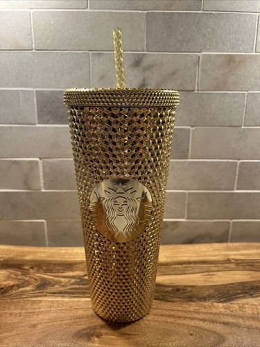 Starbucks Christmas 2022 Gold Bling Venti Studded Tumbler 24oz Cold Cup New | eBay US