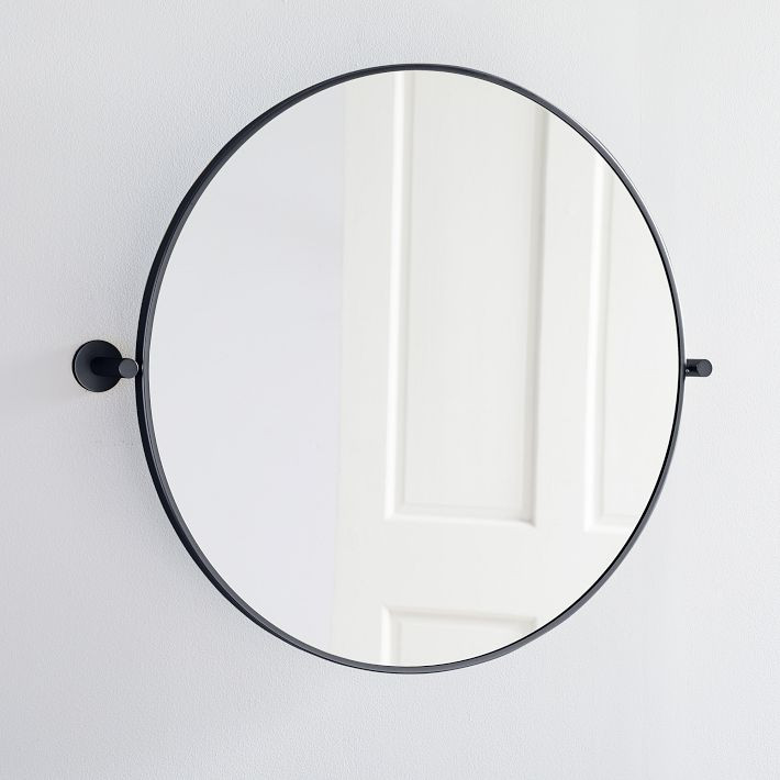 Metal Frame Pivot Round Wall Mirror - 24" | West Elm (US)