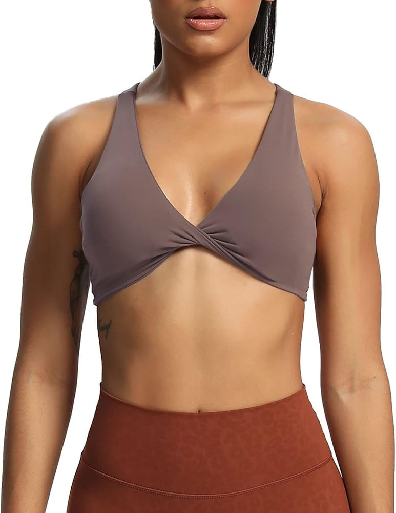 Aoxjox Women's Workout Sports Bras Fitness Backless Padded Satara Low Impact Bra Yoga Crop Tank T... | Amazon (US)