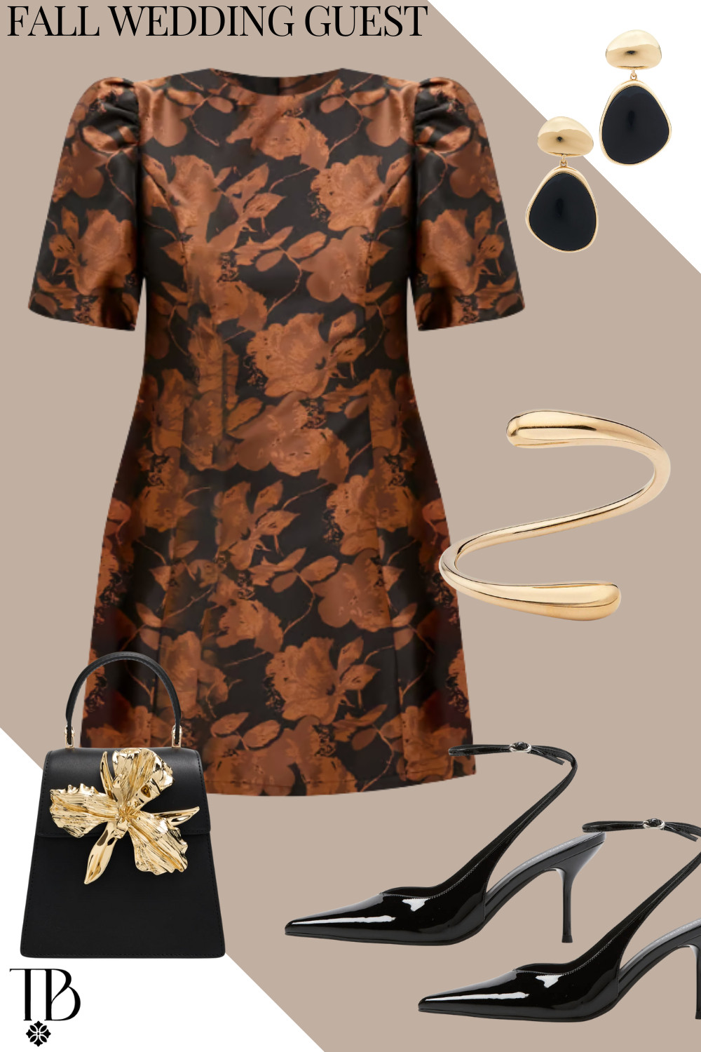 For a cocktail dress code, this chic floral mini is the perfect mix of sophisticated and fun. The rich autumn tones paired with sleek black heels, gold accessories, and a bold statement bag create a polished look that’s ideal for celebrating love in style. Whether it’s a city soirée or an intimate evening reception, this outfit is ready for the dance floor. 

#FallWeddingGuest #CocktailAttire #WeddingStyle #OOTN #LTKWedding #EveningLook

 

 #LTKSeasonal #LTKParties #LTKWedding