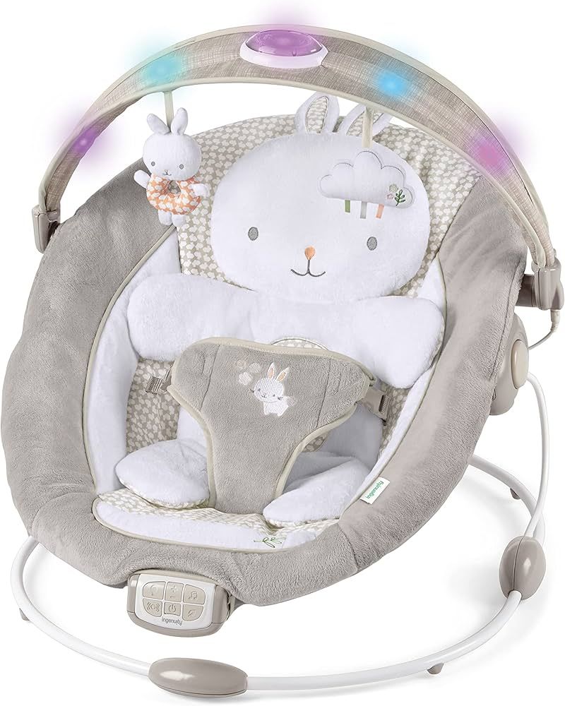 Ingenuity InLighten Baby Bouncer Infant Seat with Light Up -Toy Bar, Vibrations, Tummy Time Pillo... | Amazon (US)