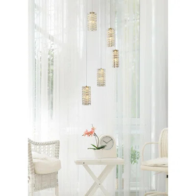 Aston 20 inch LED Pendant in Chrome | Wayfair North America