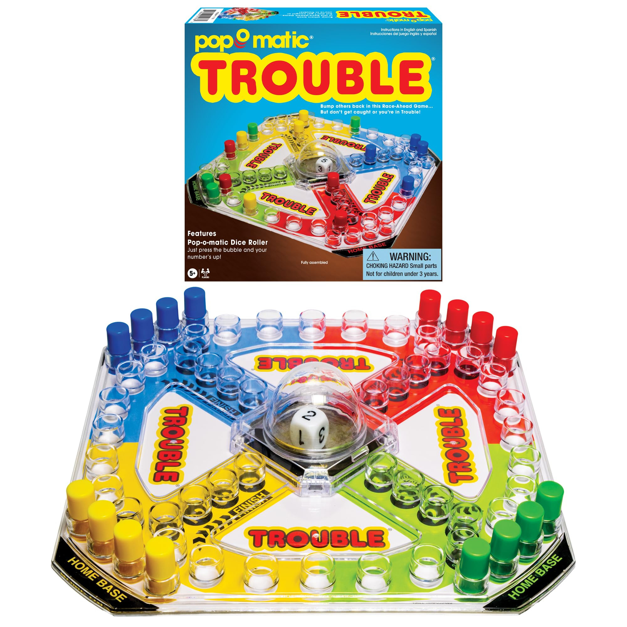 Winning Moves Classic Trouble with Retro Artwork and Pop-o-Matic Popper Games USA, Designed for K... | Amazon (US)