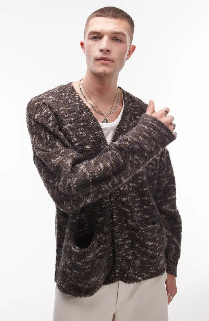 Relaxed Fit V-Neck Bouclé Cardigan | Nordstrom