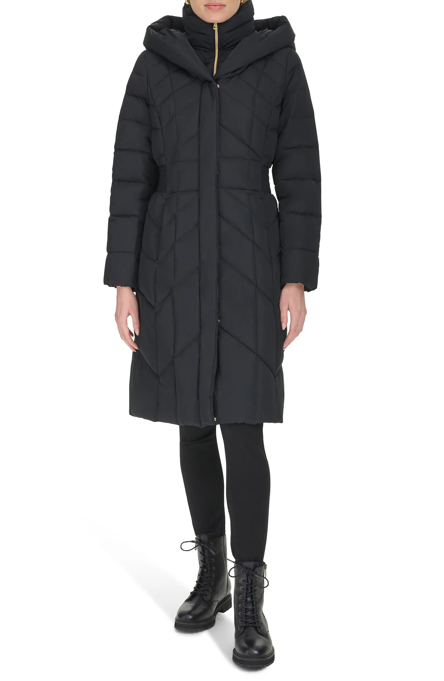 Cole Haan Signature Taffeta Puffer Coat with Quilted Zip Bib | Nordstrom | Nordstrom