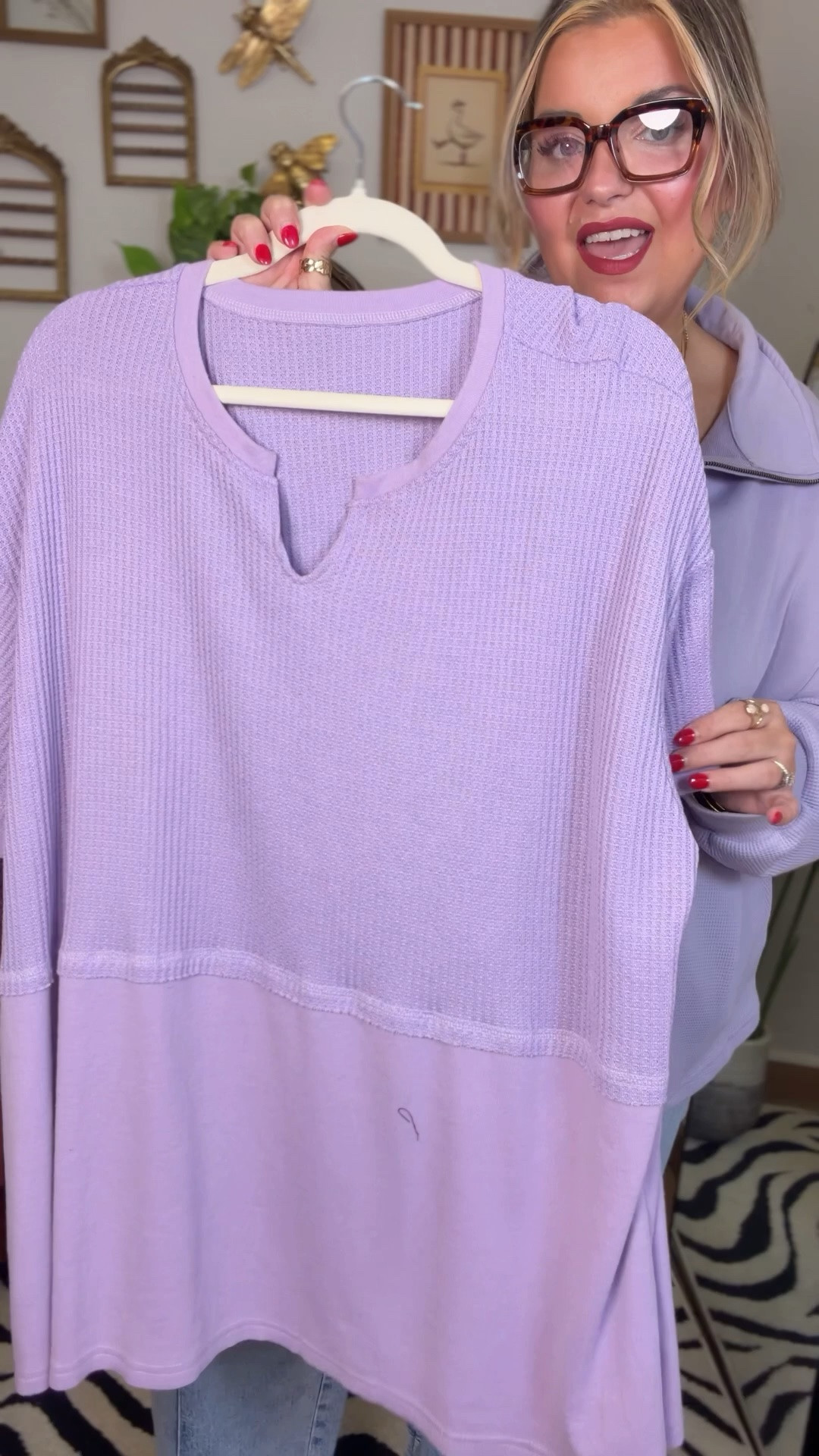 This waffle knit quarter zip is 10/10!!!!

#LTKPlusSize