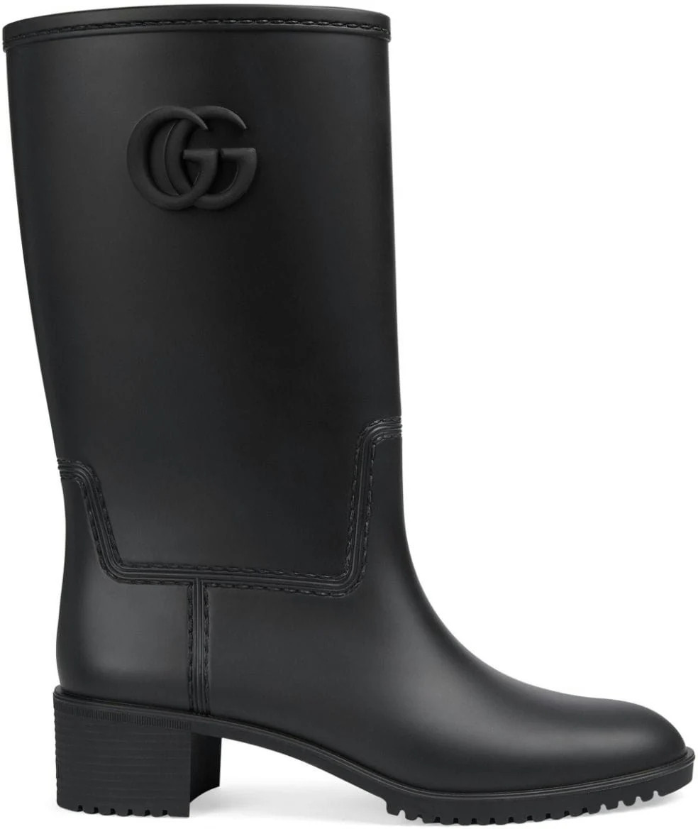 Gucci Women's Rubber Rain Boots in Black | Size 41 | 762700J87101000 | LOZURI