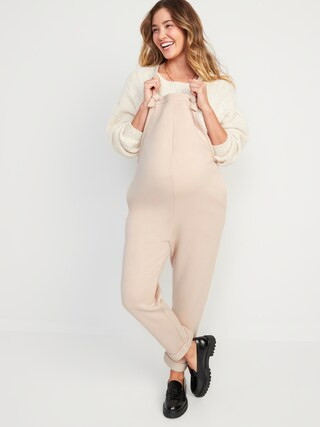 Maternity Soft-Knit Knotted-Strap Overalls | Old Navy (US)
