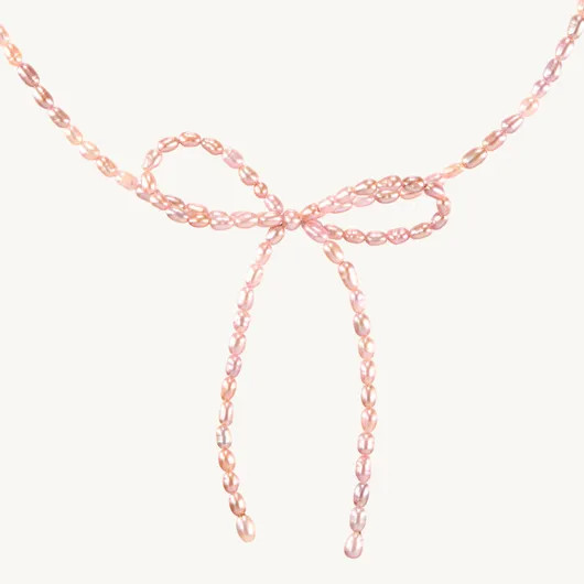 Margot Bow Mauve Pearl Necklace | Catbird
