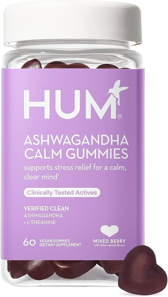HUM Ashwagandha Calm- L-Theanine & Ashwagandha for Daily Relaxation & Mood Support - Mixed Berry ... | Amazon (US)