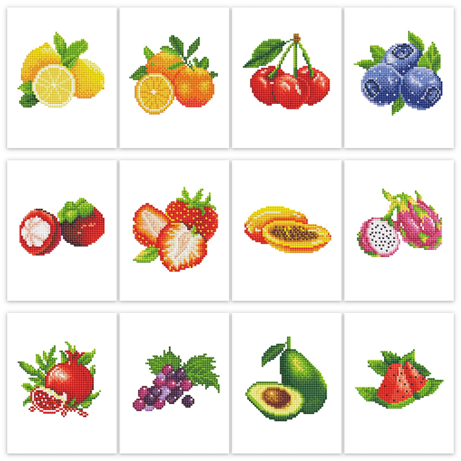 PeakLuv 12 Pcs Small Diamond Art Kits, Fruit Mini Diamond Painting Kits for Adults Beginners, 5D ... | Amazon (US)