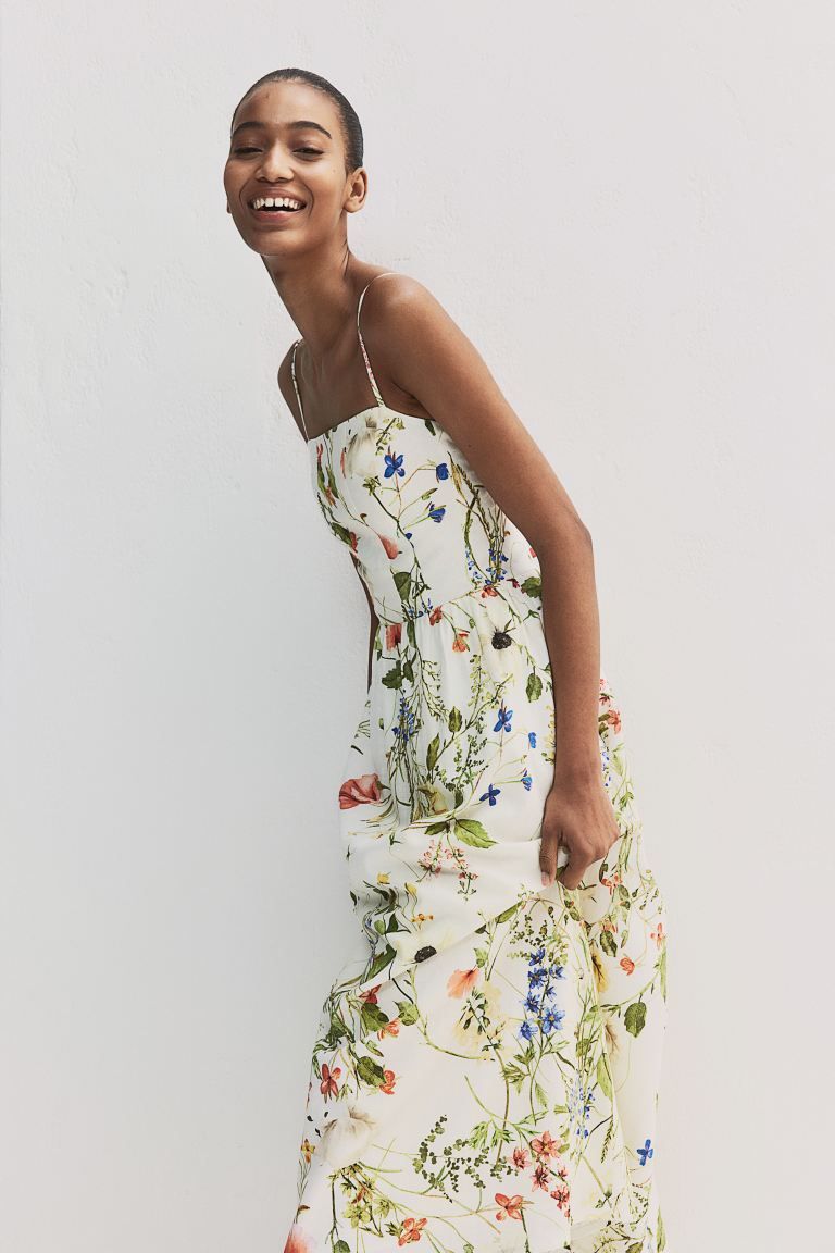 Linen-blend midi dress | H&M (UK, MY, IN, SG, PH, TW, HK)