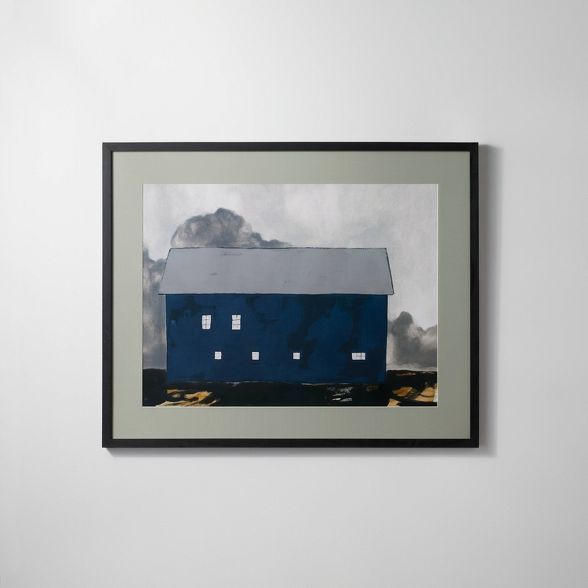 25" x 31" Navy Barn Framed Wall Art - Hearth & Hand™ with Magnolia | Target