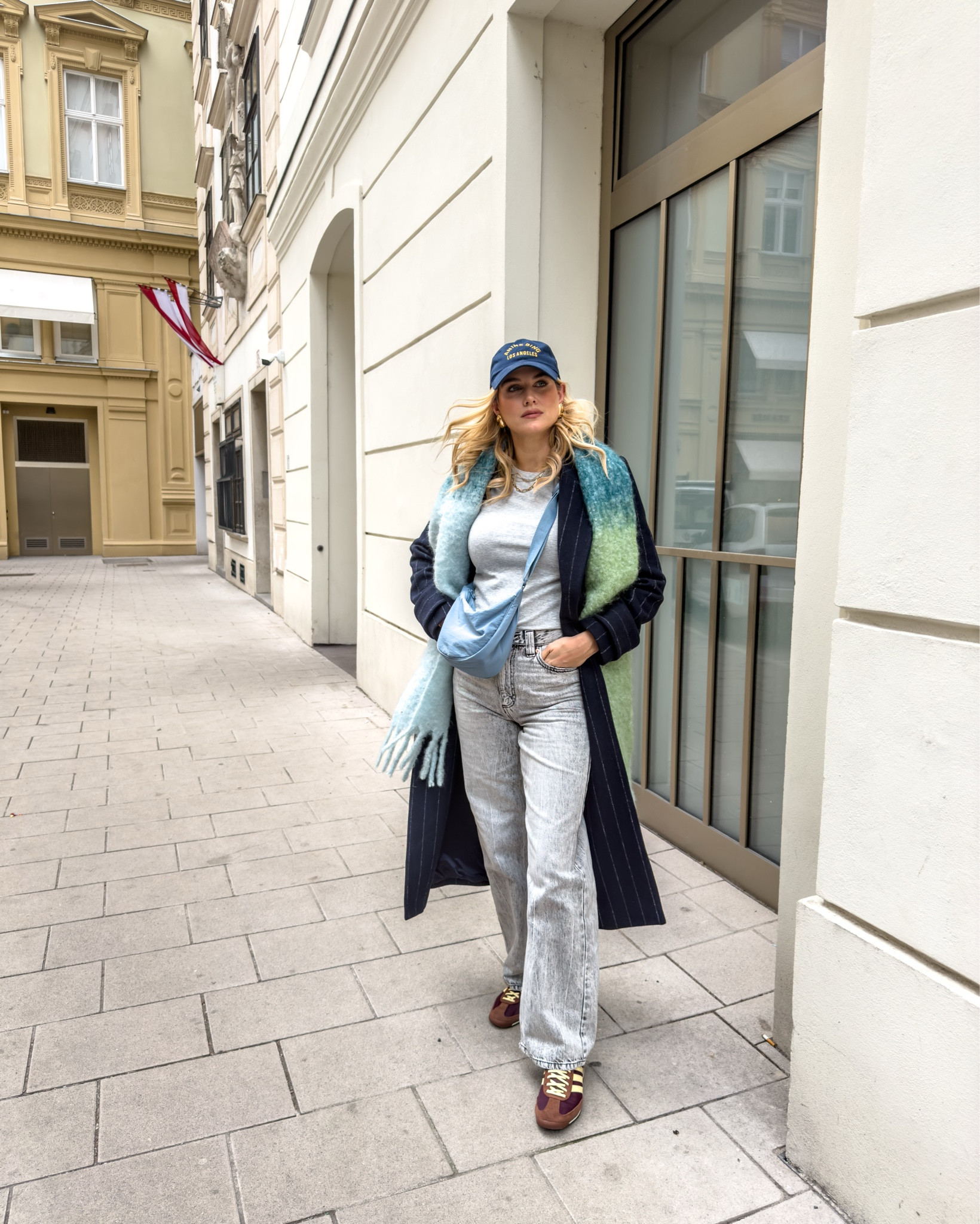 Airport attire. ✈️

Annie Bing baseball cap.
Matalan grey ribbed top.
River island grey jeans - my favourite high street jeans!
Adidas SL 72 og trainers.
Mint velvet navy pinstripe coat
Topshop chunky earrings

A Uniqlo bag for easy passport access!

#LTKuk #LTKspring #LTKtravel