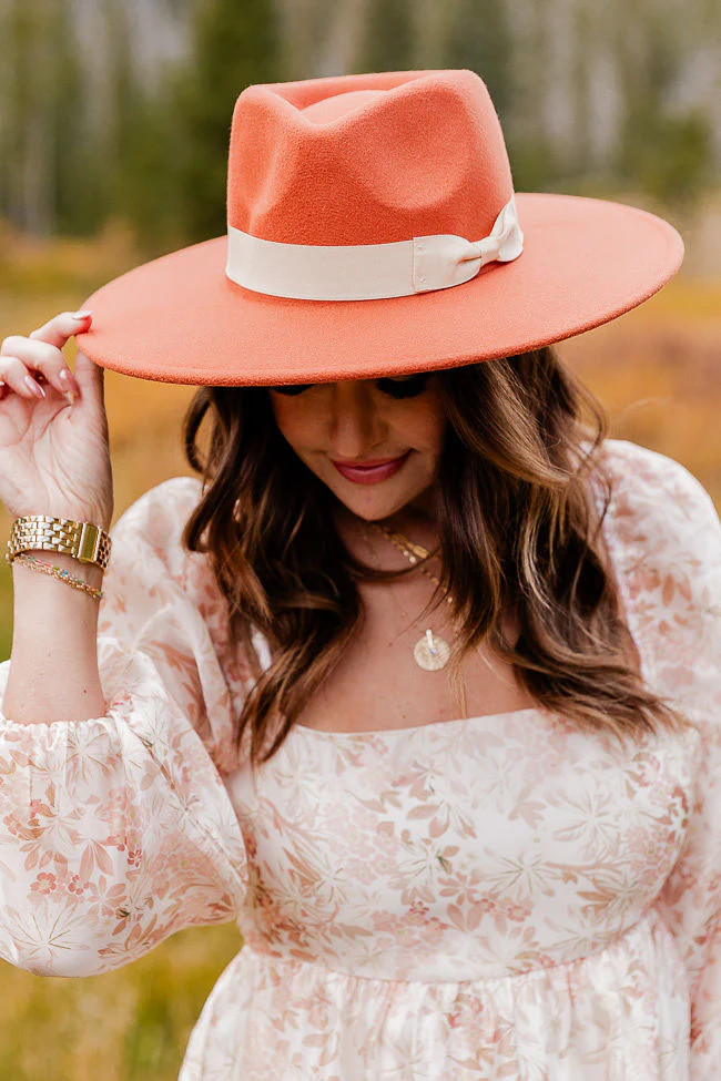 Village Views Terracotta Wide Brim Hat | Pink Lily